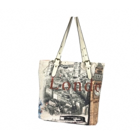 Canvas Shopper With PU Handle
