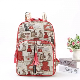 Sewing Embroidery Canvas Backpack