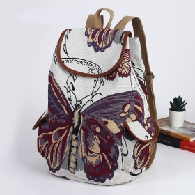 Embroidery Canvas Backpack