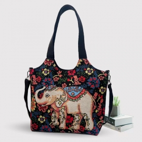 Embroidery Canvas Shoulder Bag