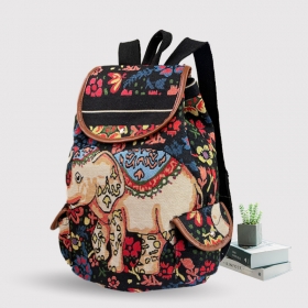 Embroidery Canvas Backpack