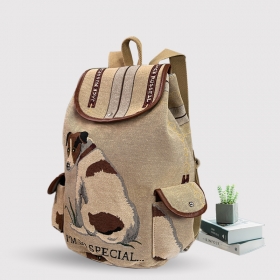 Embroidery Canvas Backpack