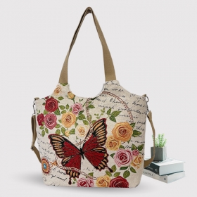 Embroidery Canvas Shoulder Bag