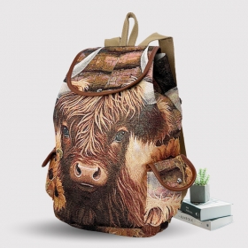 Embroidery Canvas Backpack