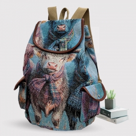 Embroidery Canvas Backpack