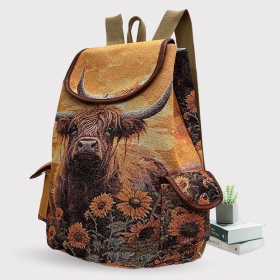 Embroidery Canvas Backpack